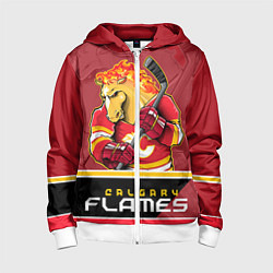 Толстовка на молнии детская Calgary Flames, цвет: 3D-белый