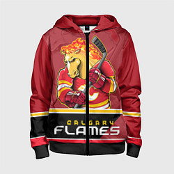 Толстовка на молнии детская Calgary Flames, цвет: 3D-черный