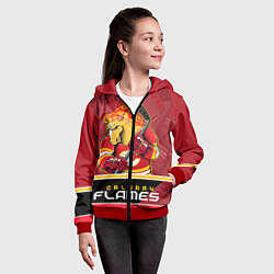 Толстовка на молнии детская Calgary Flames, цвет: 3D-красный — фото 2