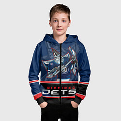 Толстовка на молнии детская Winnipeg Jets, цвет: 3D-черный — фото 2