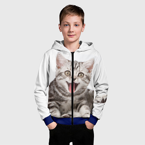 Детская толстовка на молнии Милашка / 3D-Синий – фото 3