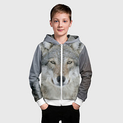 Толстовка на молнии детская Милый волк, цвет: 3D-белый — фото 2