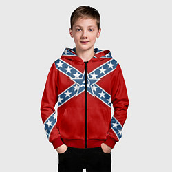 Толстовка на молнии детская Флаг советской конфедерации, цвет: 3D-красный — фото 2