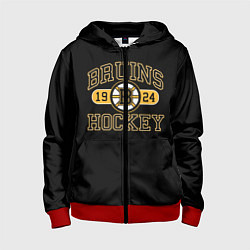 Толстовка на молнии детская Boston Bruins: Est.1924, цвет: 3D-красный