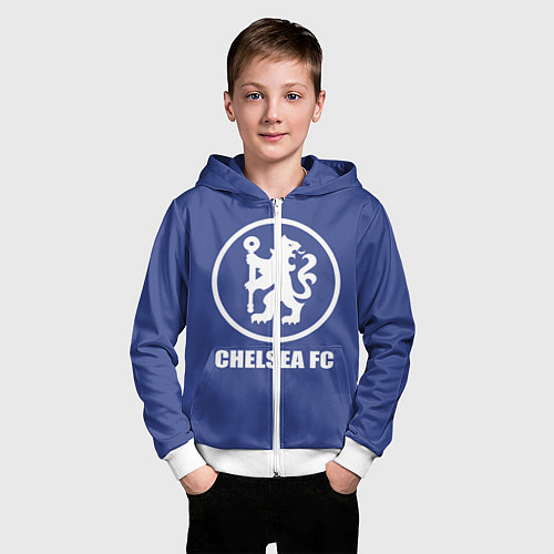 Детская толстовка на молнии Chelsea FC / 3D-Белый – фото 3