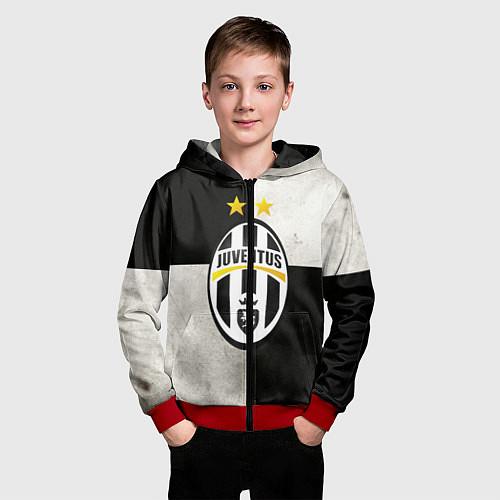 Детская толстовка на молнии Juventus FC / 3D-Красный – фото 3