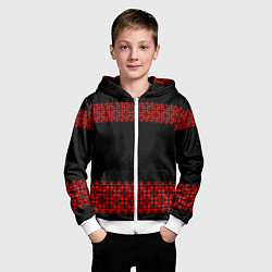 Толстовка на молнии детская Славянский орнамент (на чёрном), цвет: 3D-белый — фото 2