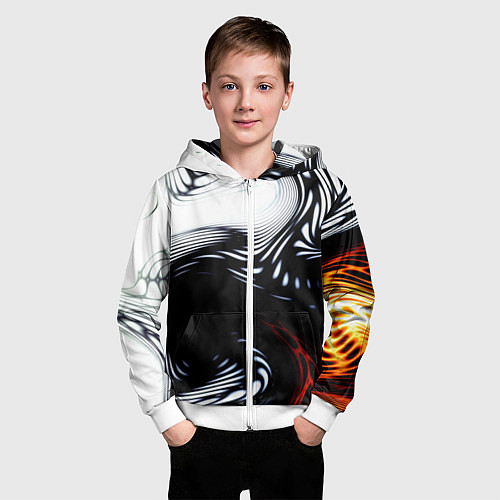 Детская толстовка на молнии Abrupt / 3D-Белый – фото 3