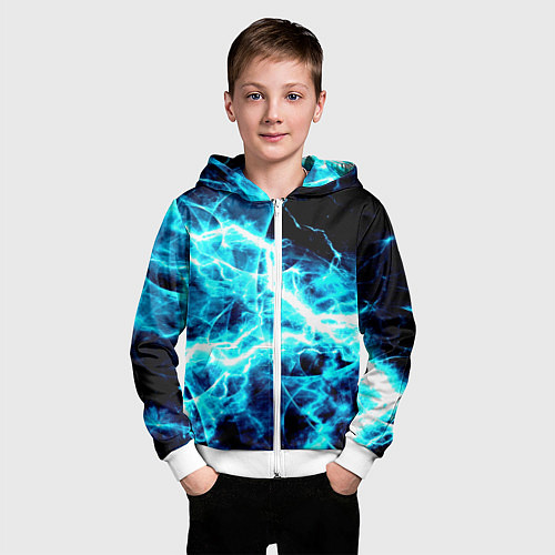 Детская толстовка на молнии Energy / 3D-Белый – фото 3
