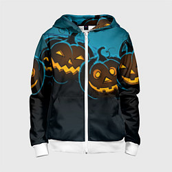 Толстовка на молнии детская Halloween3, цвет: 3D-белый