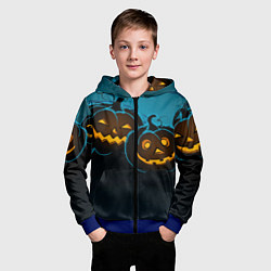 Толстовка на молнии детская Halloween3, цвет: 3D-синий — фото 2