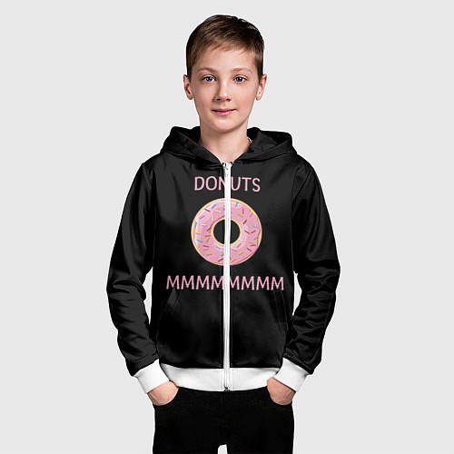 Детская толстовка на молнии Donuts / 3D-Белый – фото 3