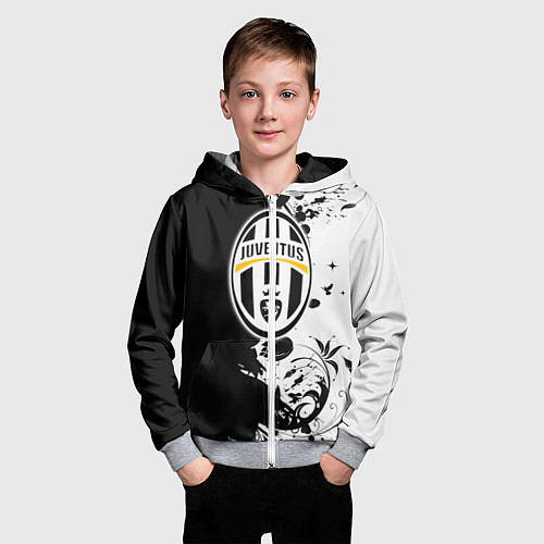 Детская толстовка на молнии Juventus4 / 3D-Меланж – фото 3