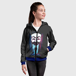 Толстовка на молнии детская Mr Robot: Anonymous, цвет: 3D-синий — фото 2