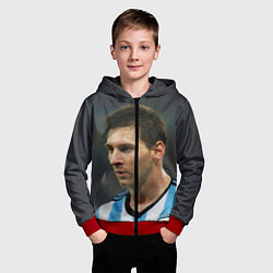 Толстовка на молнии детская Leo Messi, цвет: 3D-красный — фото 2