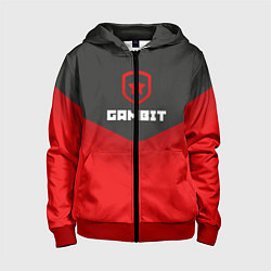 Толстовка на молнии детская Gambit Gaming Uniform, цвет: 3D-красный