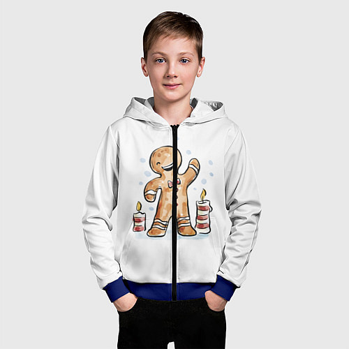 Детская толстовка на молнии Печенюшка / 3D-Синий – фото 3