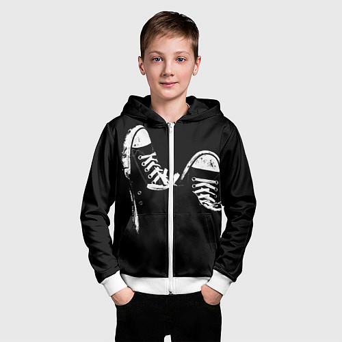 Детская толстовка на молнии Кеды / 3D-Белый – фото 3