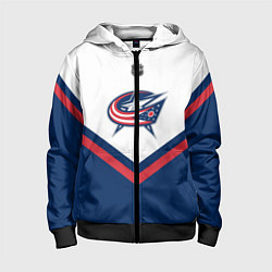 Толстовка на молнии детская NHL: Columbus Blue Jackets, цвет: 3D-черный