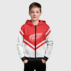 Толстовка на молнии детская NHL: Detroit Red Wings, цвет: 3D-черный — фото 2