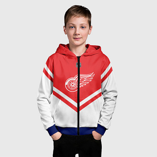Детская толстовка на молнии NHL: Detroit Red Wings / 3D-Синий – фото 3