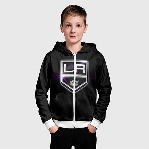 Детская толстовка на молнии Los Angeles Kings / 3D-Белый – фото 3