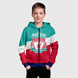 Толстовка на молнии детская Liverpool: You'll never walk alone, цвет: 3D-синий — фото 2