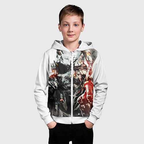 Детская толстовка на молнии Metal gear solid 5 / 3D-Белый – фото 3