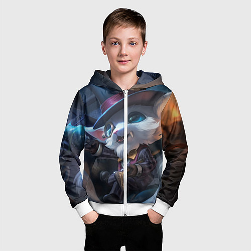 Детская толстовка на молнии Sir Gnar / 3D-Белый – фото 3