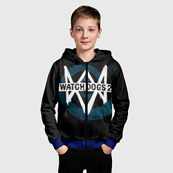 Толстовка на молнии детская Watch Dogs 2, цвет: 3D-синий — фото 2