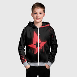 Толстовка на молнии детская Astralis: Black collection, цвет: 3D-меланж — фото 2