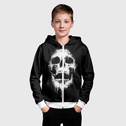 Толстовка на молнии детская Evil Skull, цвет: 3D-белый — фото 2