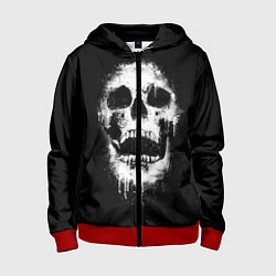 Толстовка на молнии детская Evil Skull, цвет: 3D-красный