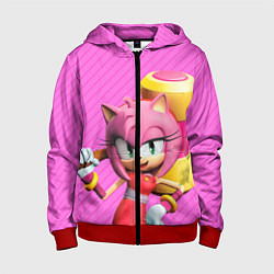 Толстовка на молнии детская Amy Rose, цвет: 3D-красный