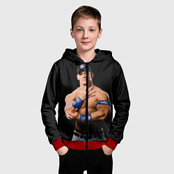 Толстовка на молнии детская Джон Сина борец, цвет: 3D-красный — фото 2