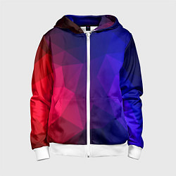 Толстовка на молнии детская Red&Blue, цвет: 3D-белый