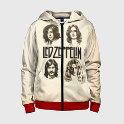 Толстовка на молнии детская Led Zeppelin Guys, цвет: 3D-красный