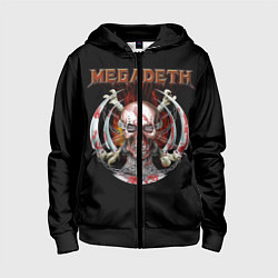 Толстовка на молнии детская Megadeth: Skull in chains, цвет: 3D-черный