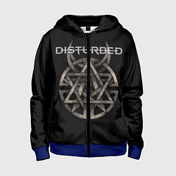 Толстовка на молнии детская Disturbed Logo, цвет: 3D-синий