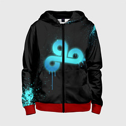 Толстовка на молнии детская Cloud 9: Black collection, цвет: 3D-красный