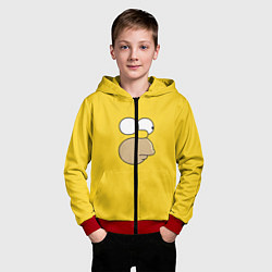 Толстовка на молнии детская Гомер стесняется, цвет: 3D-красный — фото 2