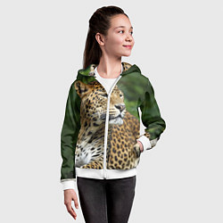 Толстовка на молнии детская Лик леопарда, цвет: 3D-белый — фото 2