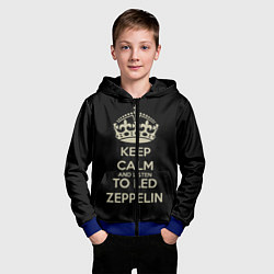 Толстовка на молнии детская Keep Calm & Led Zeppelin, цвет: 3D-синий — фото 2