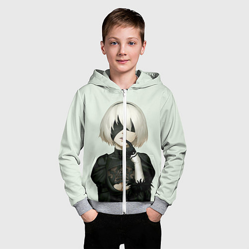 Детская толстовка на молнии B2 / 3D-Меланж – фото 3