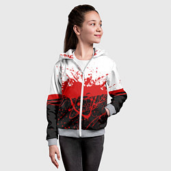 Толстовка на молнии детская Авангард страсти, цвет: 3D-меланж — фото 2