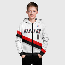 Толстовка на молнии детская Portland Trail Blazers 0, цвет: 3D-черный — фото 2