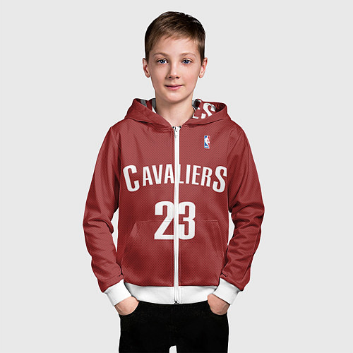 Детская толстовка на молнии Cavaliers Cleveland 23: Red / 3D-Белый – фото 3