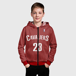 Толстовка на молнии детская Cavaliers Cleveland 23: Red, цвет: 3D-красный — фото 2