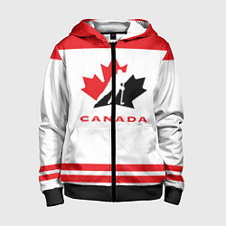 Толстовка на молнии детская Canada Team, цвет: 3D-черный