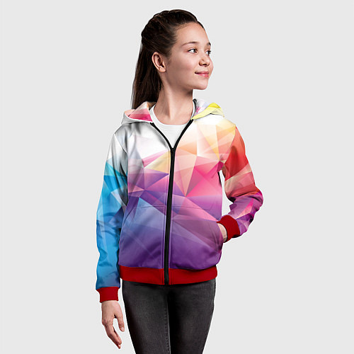 Детская толстовка на молнии Абстракция / 3D-Красный – фото 4